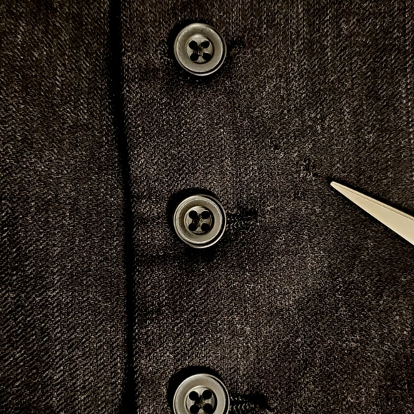 Banana Republic Mens Lightweight Black Wool V-Neck Button Up Tailored Vest S - Picture 3 of 4